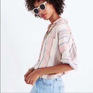 Madewell Courier Aldwin Striped Button Shirt Top